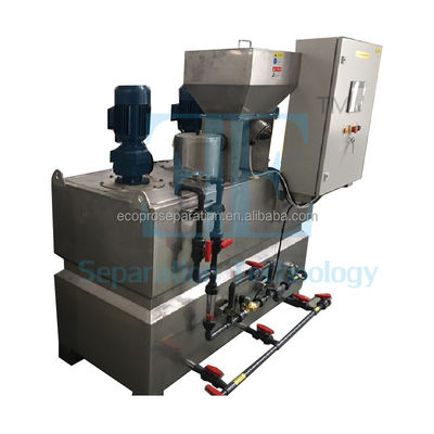 Sistema di dosaggio polimerico a controllo Schneider con agitatore di stoccaggio da 0,75 kW